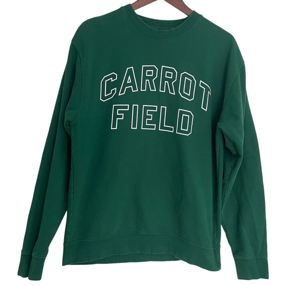 Carrots by Anwar Carrots Crewneck Sweatshirt Large L Green Carrot Field Pullover